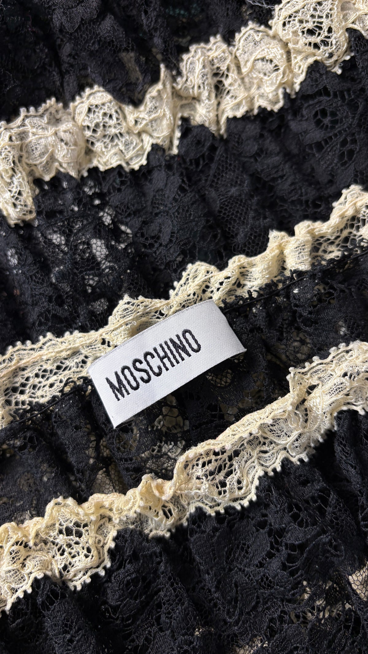 Moschino stripe lace top