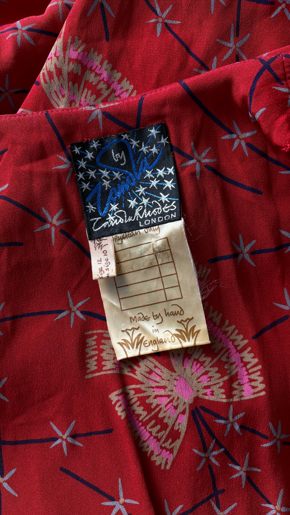 Zandra Rhodes bow print dropped waist dress