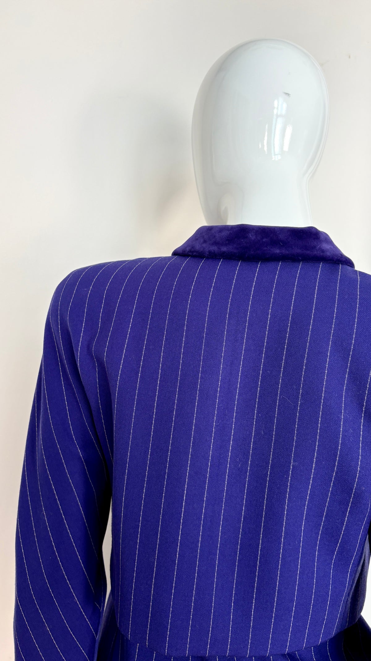 Valentio couture purple pinstripe layered suit