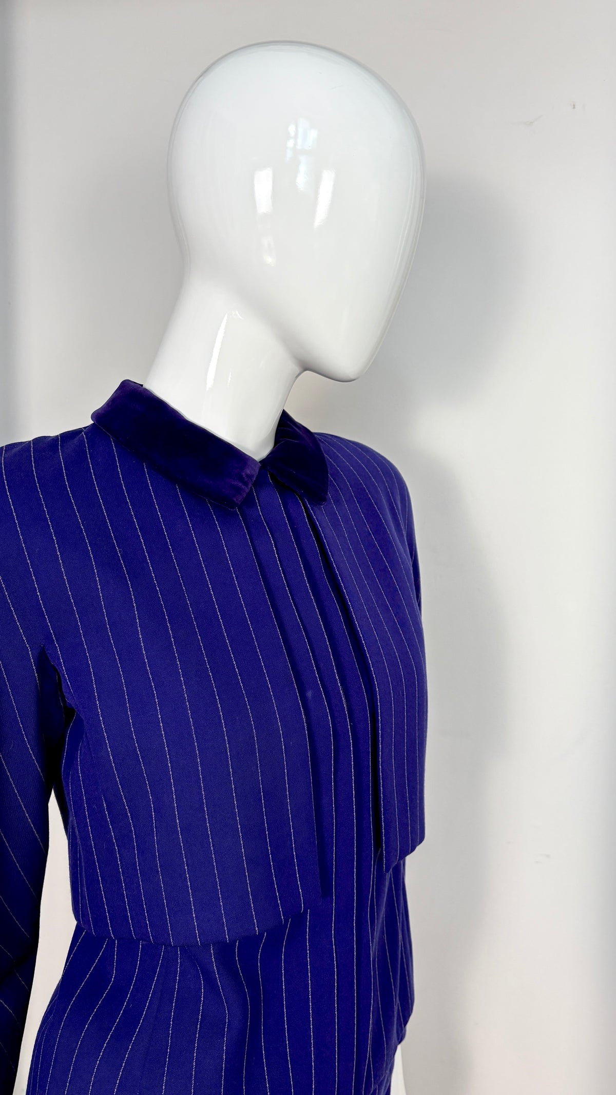 Valentio couture purple pinstripe layered suit