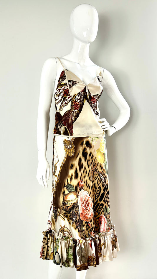 Roberto Cavalli leopard/floral print ensemble