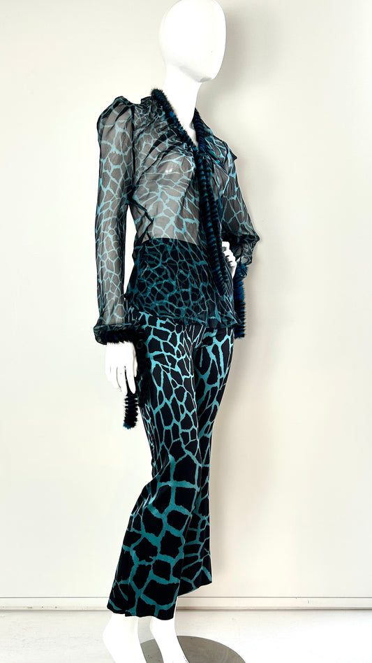 Roberto Cavalli Giraffe print ensemble