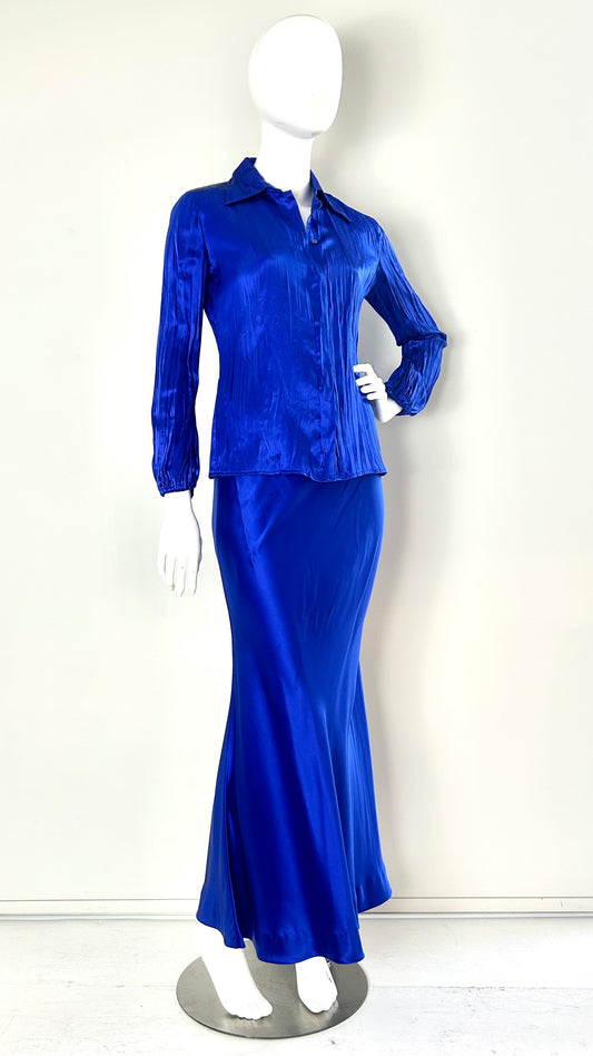 Roberto Cavalli ultramarine silk ensemble