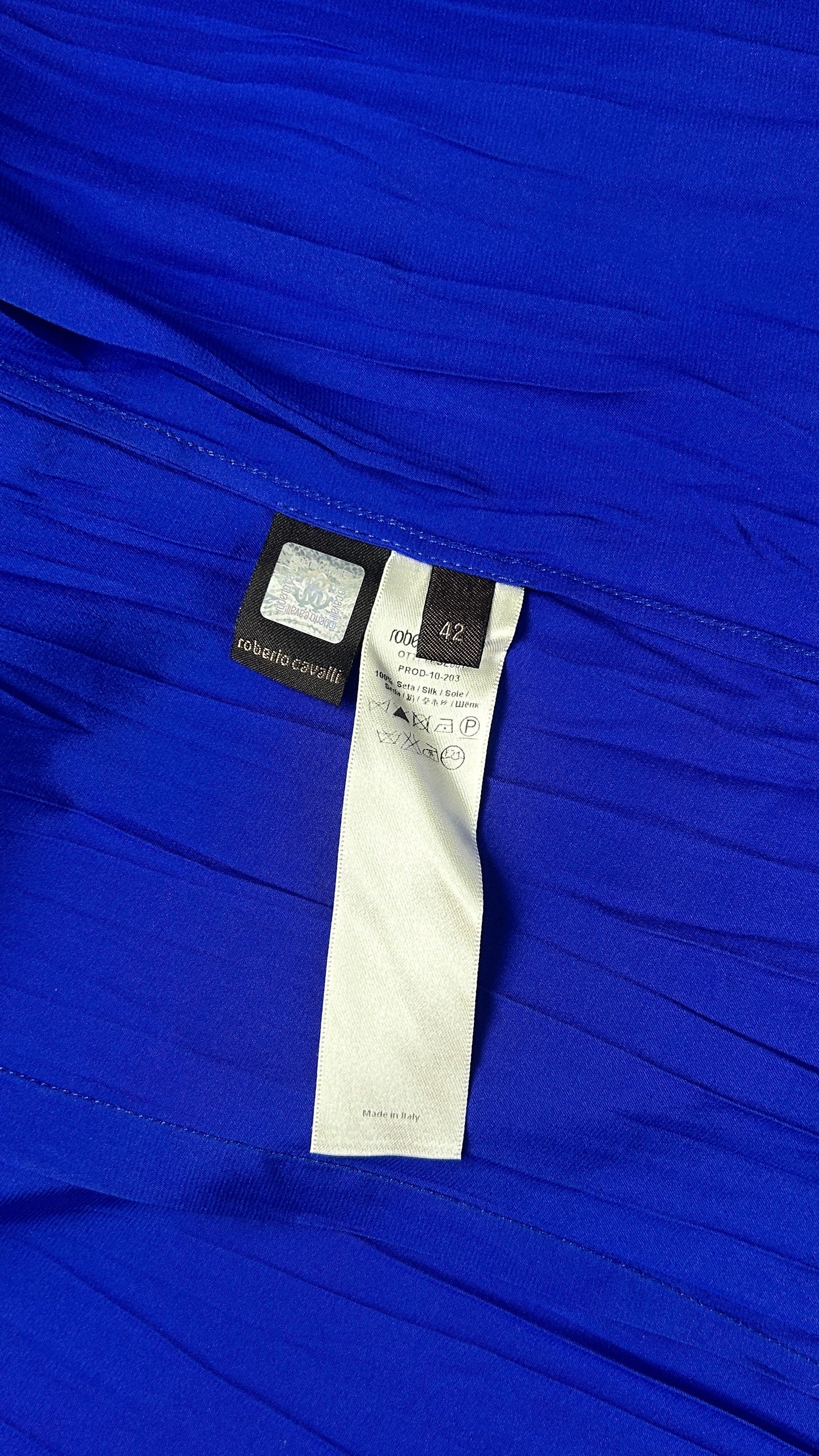 Roberto Cavalli ultramarine silk ensemble