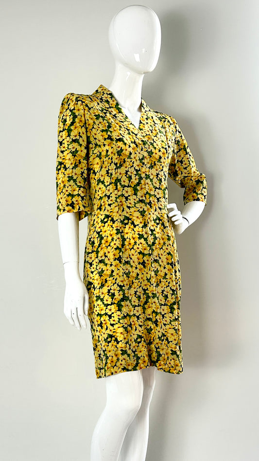 Yves Saint Laurent yellow floral dress