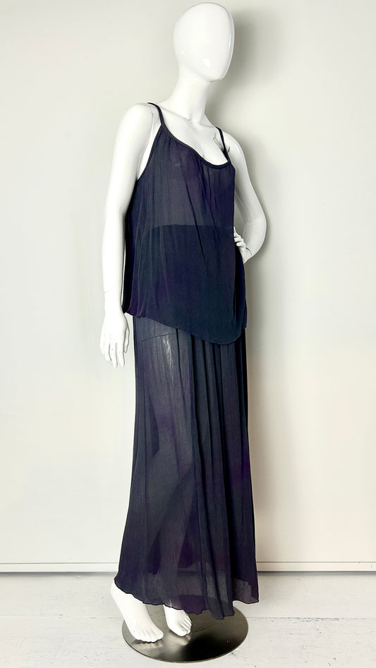 Charles and Patricia Lester abstract dye chiffon ensemble
