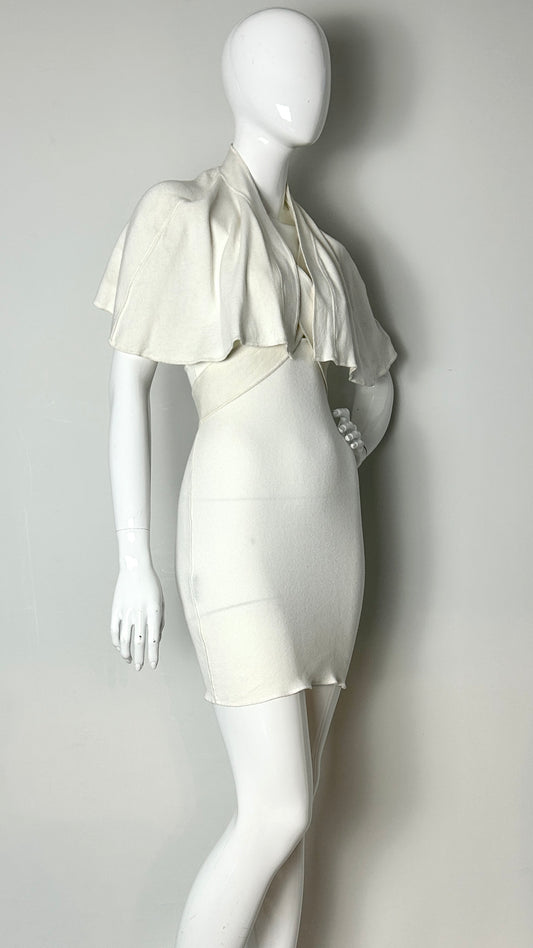 Junior Gaultier white skirt with crossover shawl
