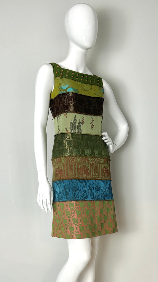 Jean Paul Gaultier A/W 2002 patchwork overlocked dress