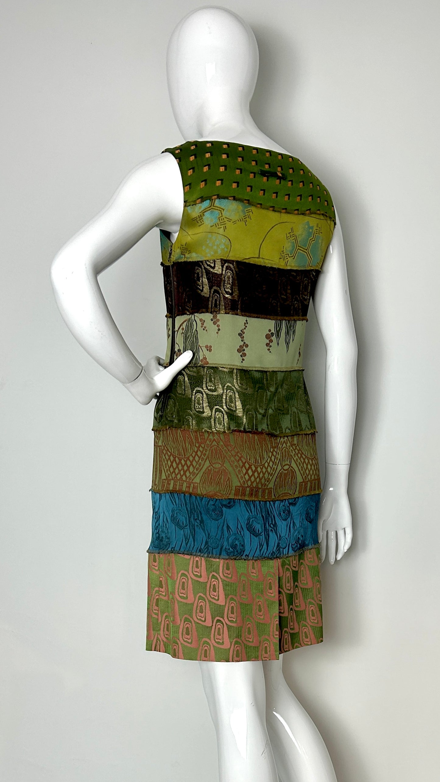 Jean Paul Gaultier A/W 2002 patchwork overlocked dress
