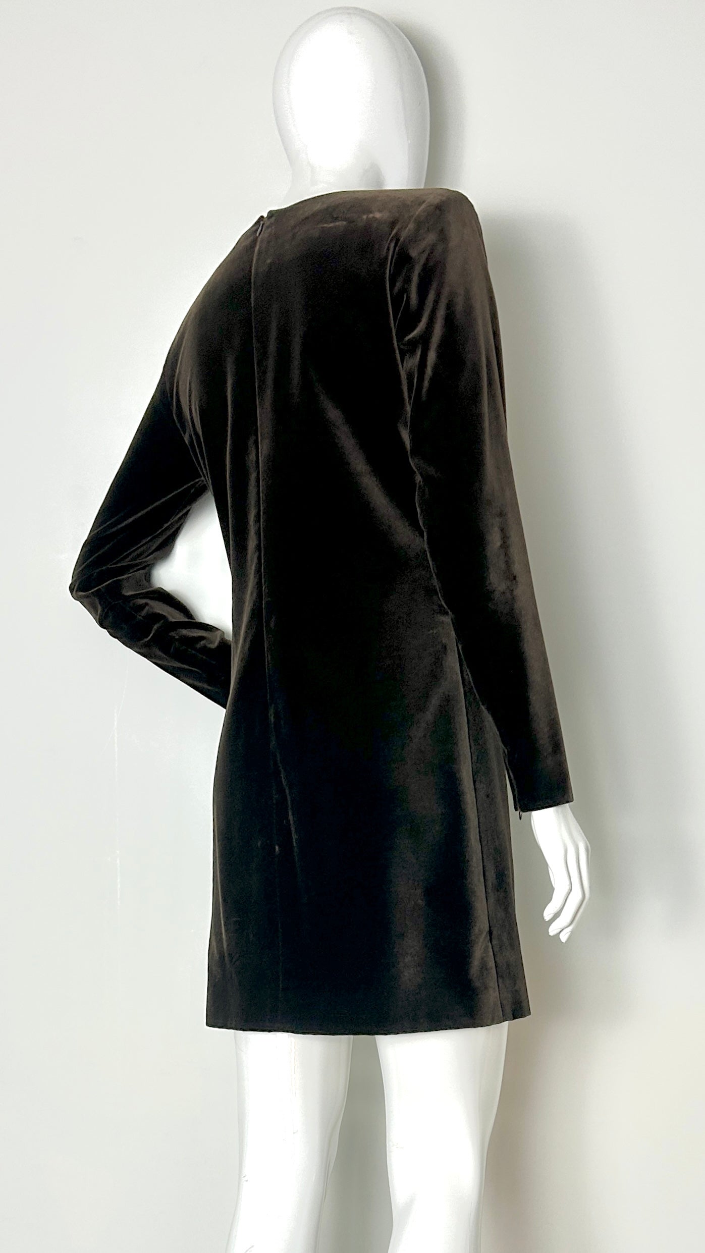 Yves Saint Laurent brown velvet dress