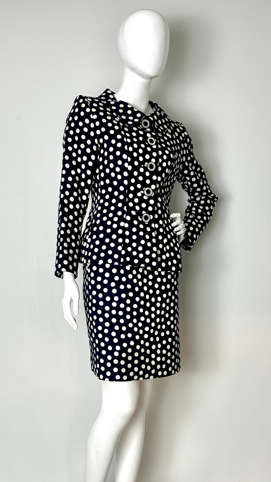 Yves Saint Laurent polkadot skirt suit