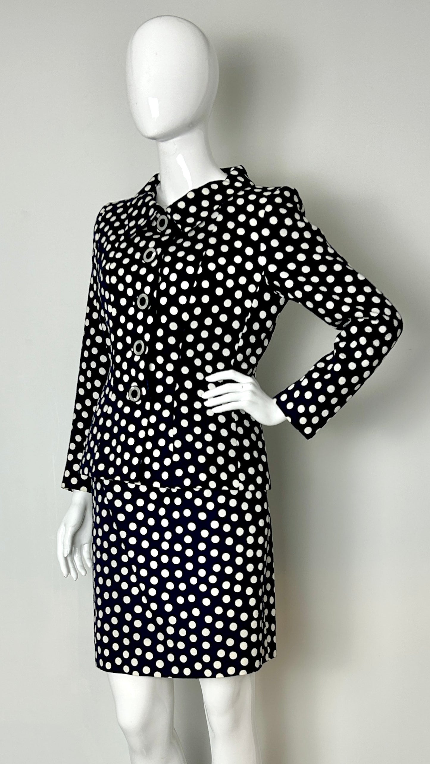 Yves Saint Laurent polkadot skirt suit