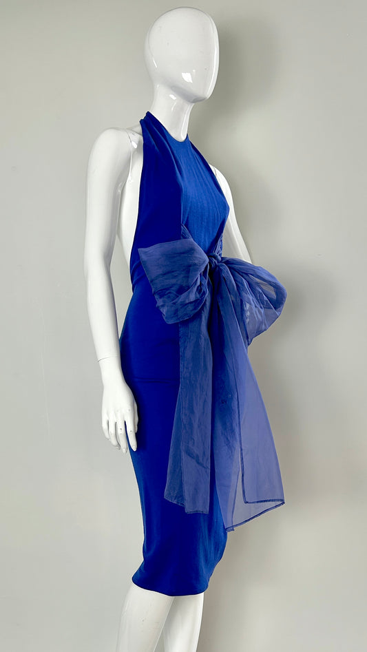 Swanky Modes jersey dress with chiffon tie