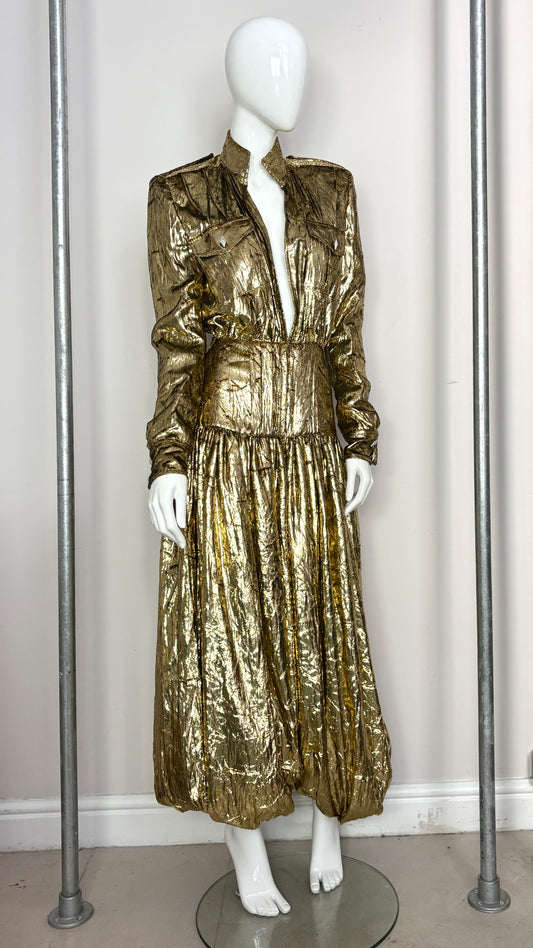 Alexandre Vauthier couture S/S 2020 gold lurex jumpsuit