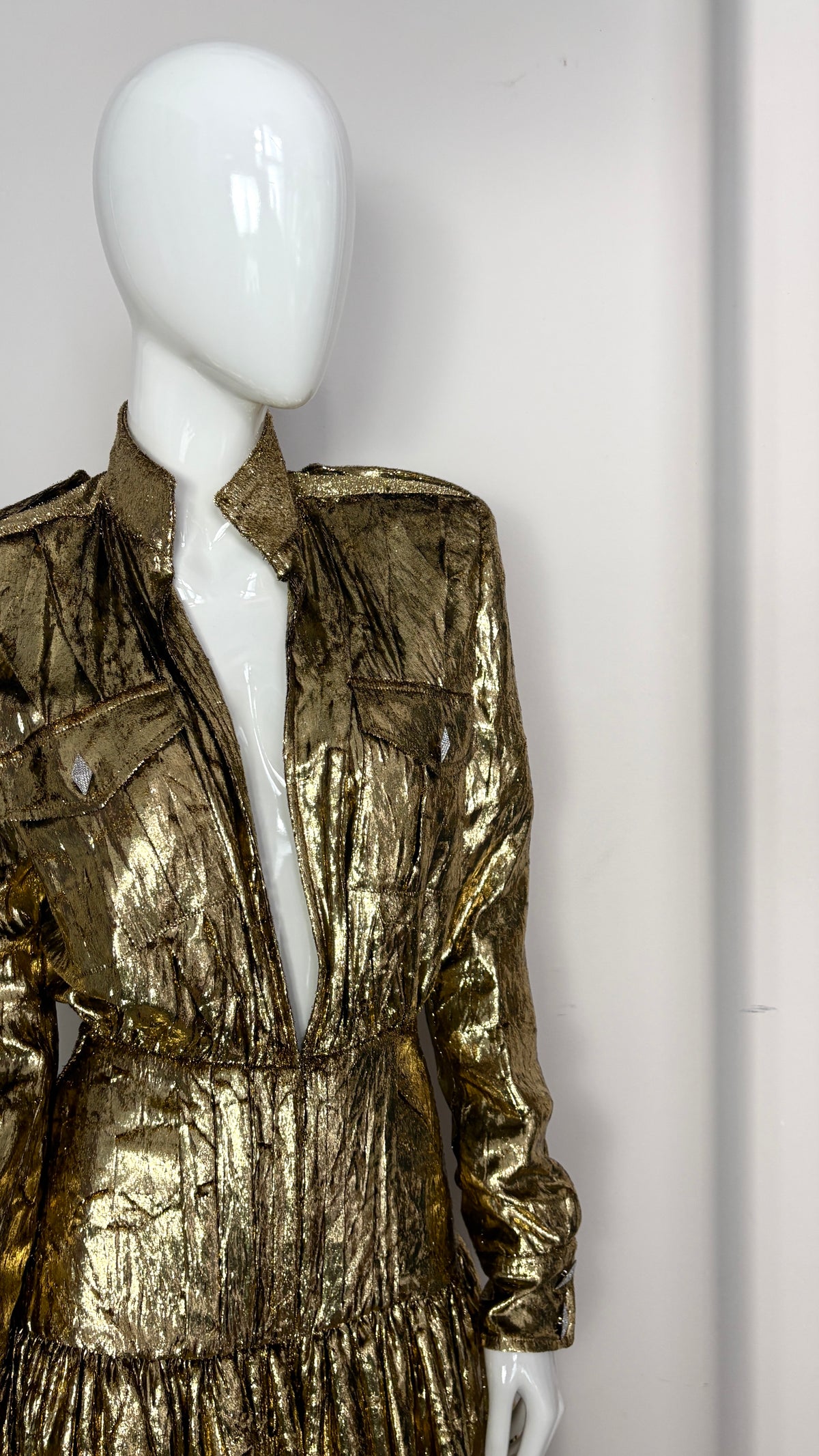 Alexandre Vauthier couture S/S 2020 gold lurex jumpsuit