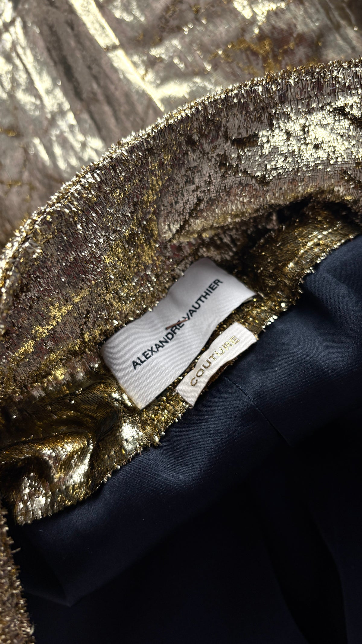 Alexandre Vauthier couture S/S 2020 gold lurex jumpsuit