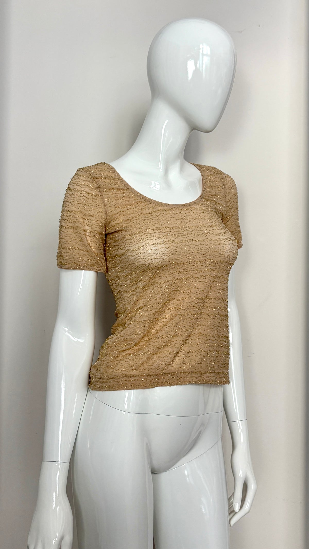 Vivienne Westwood X Wolford gold lurex top