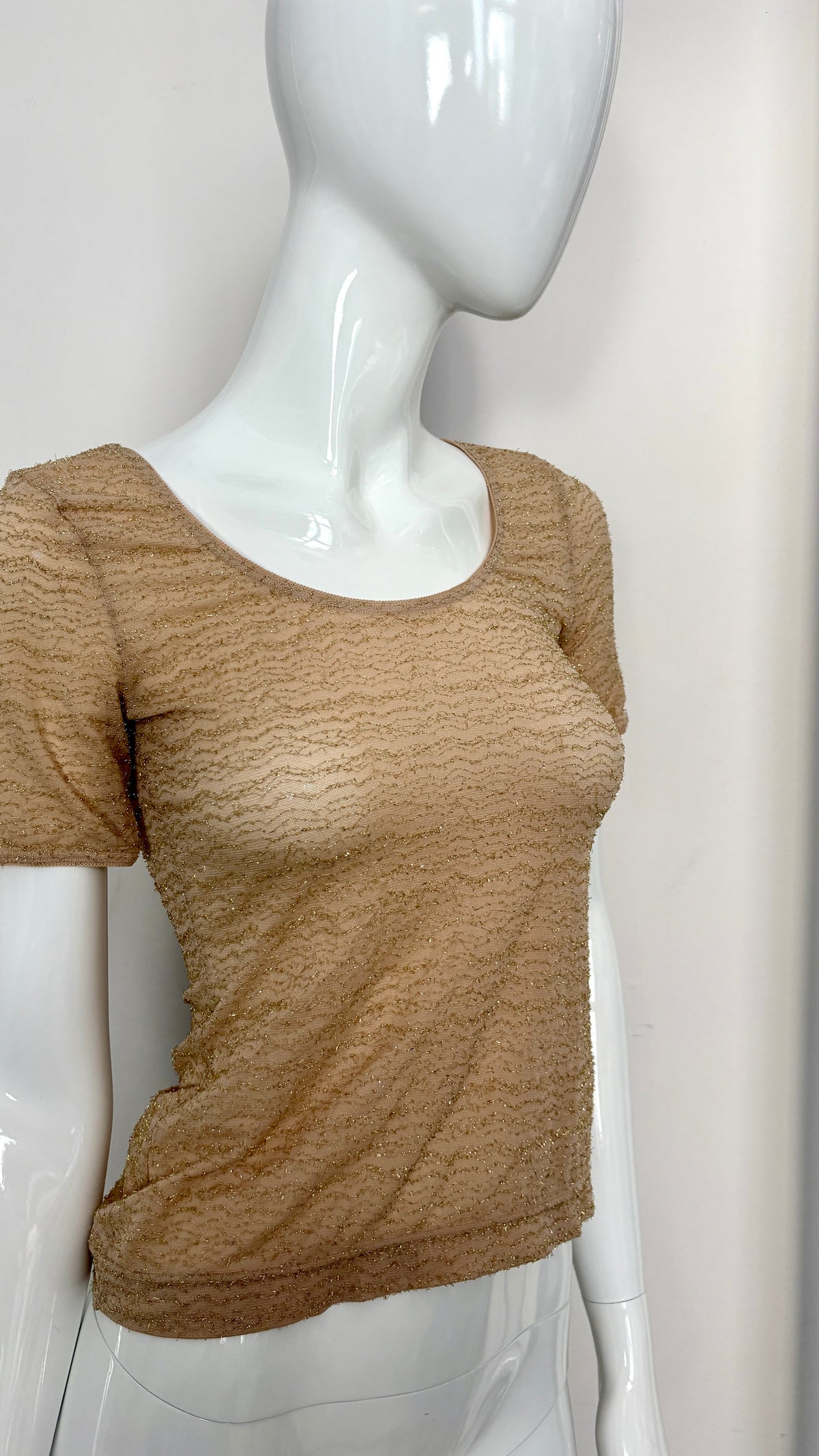 Vivienne Westwood X Wolford gold lurex top