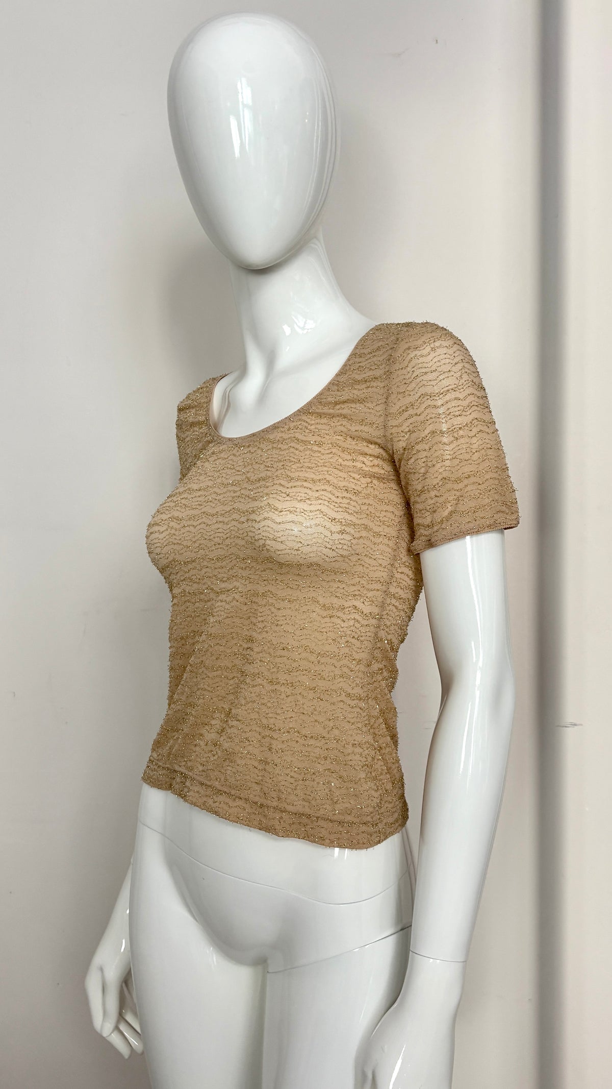 Vivienne Westwood X Wolford gold lurex top