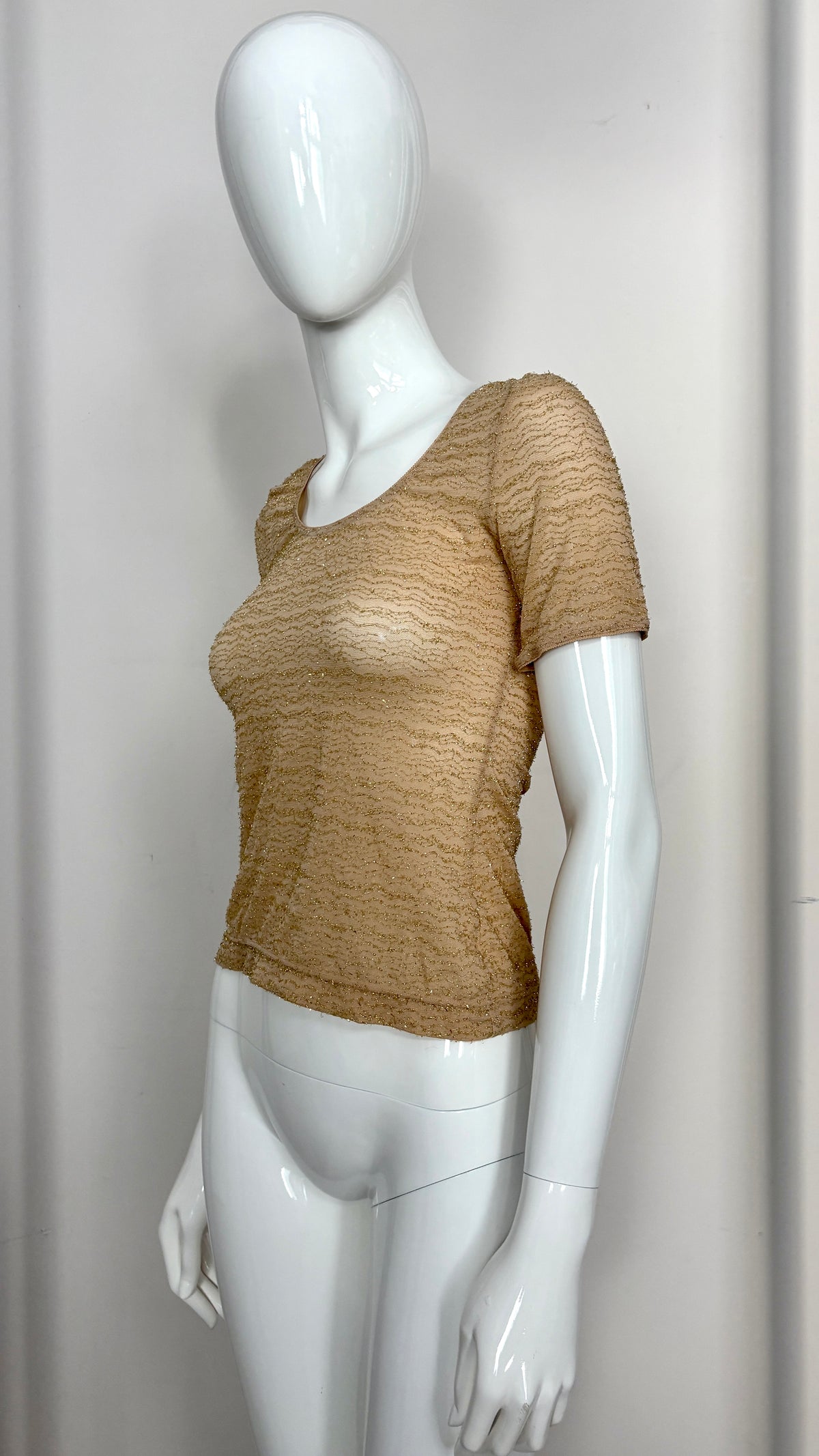 Vivienne Westwood X Wolford gold lurex top