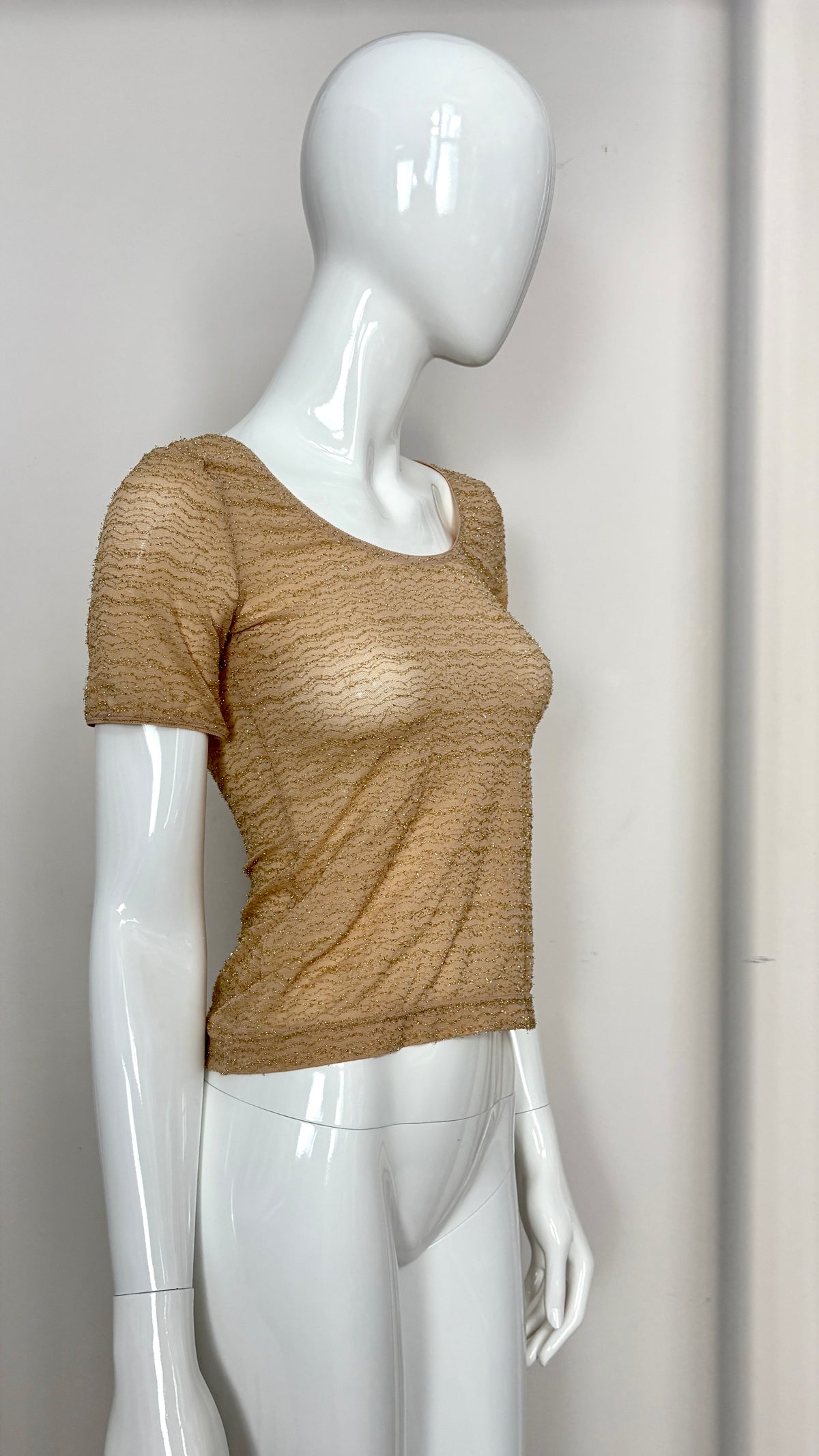 Vivienne Westwood X Wolford gold lurex top