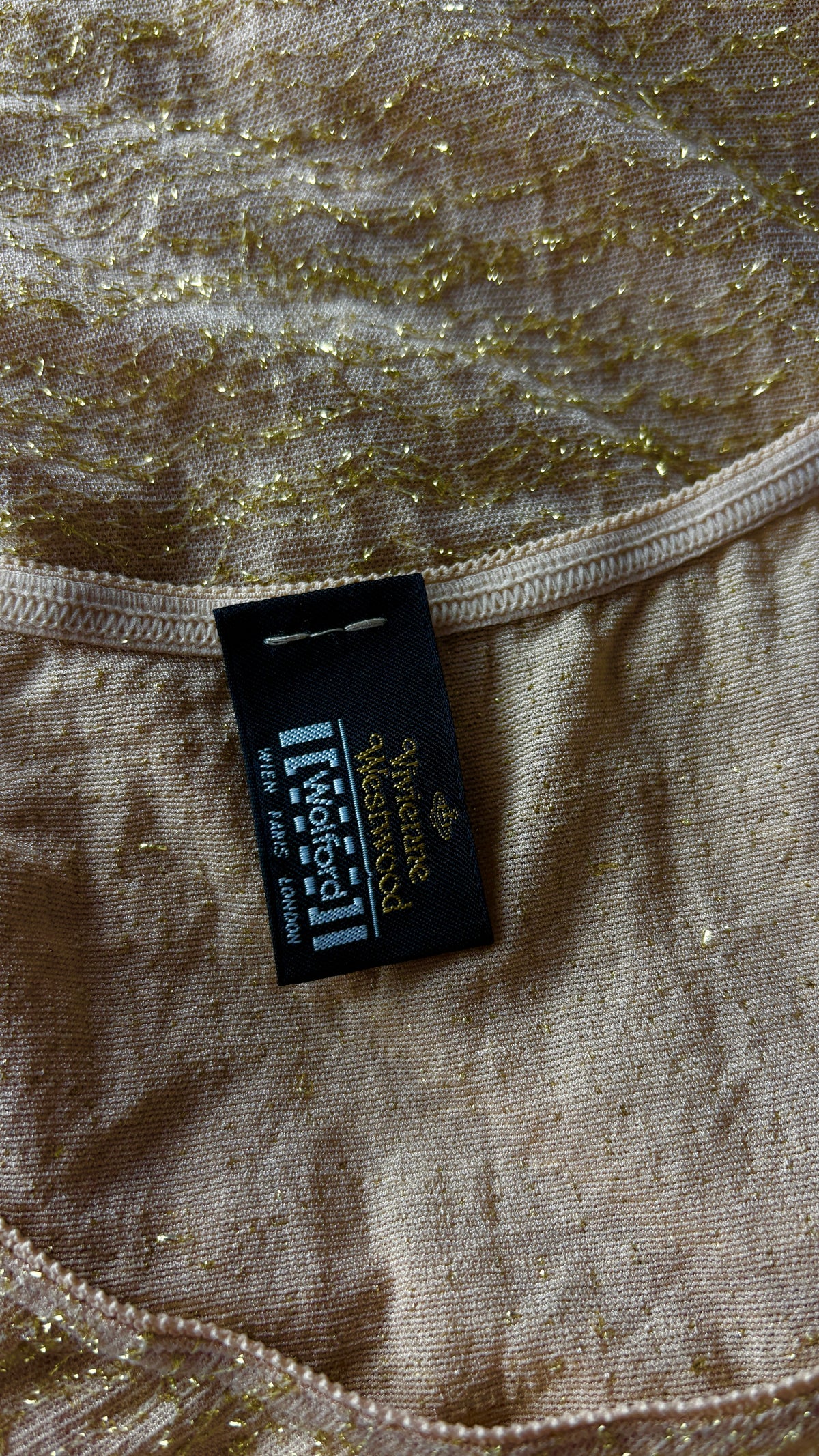 Vivienne Westwood X Wolford gold lurex top
