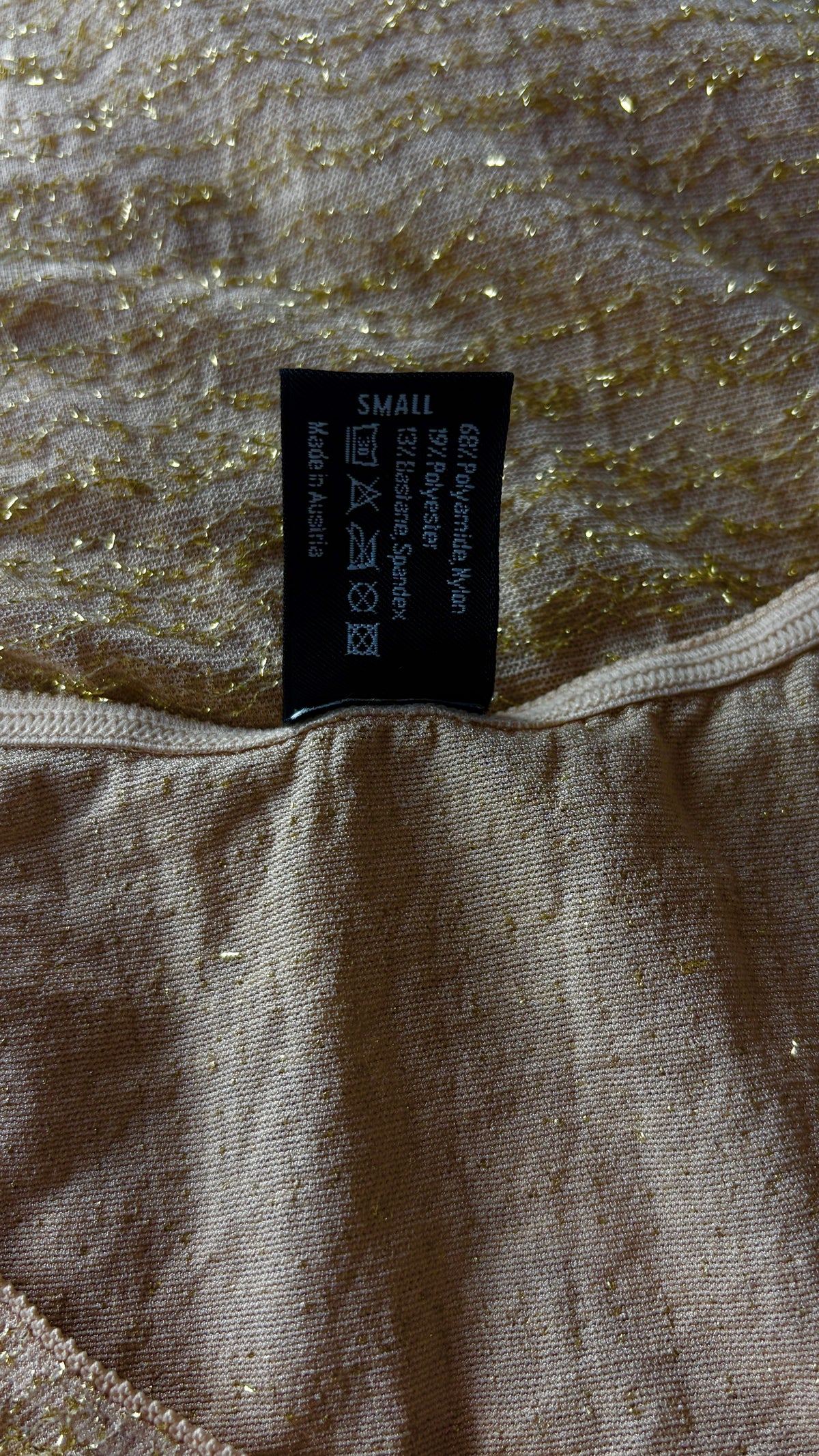 Vivienne Westwood X Wolford gold lurex top