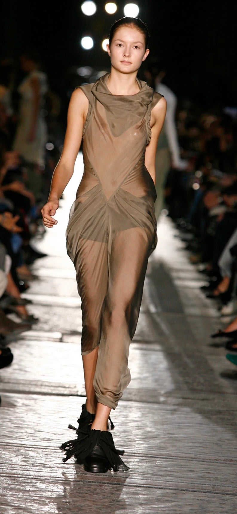 Rick Owens S/S 2007 sheer gathered dress