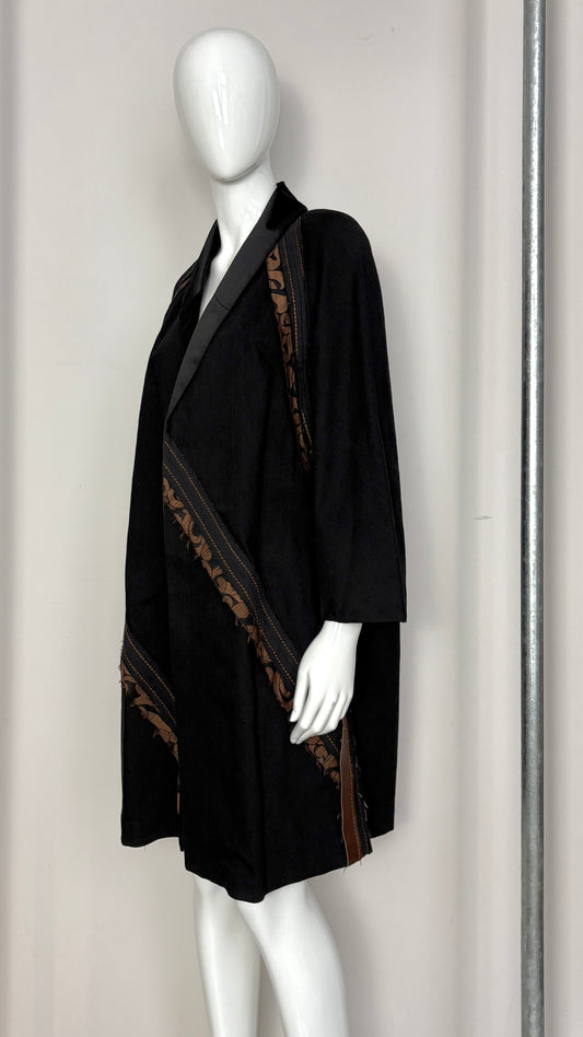 Prada S/S 2015 raw edge denim opera coat