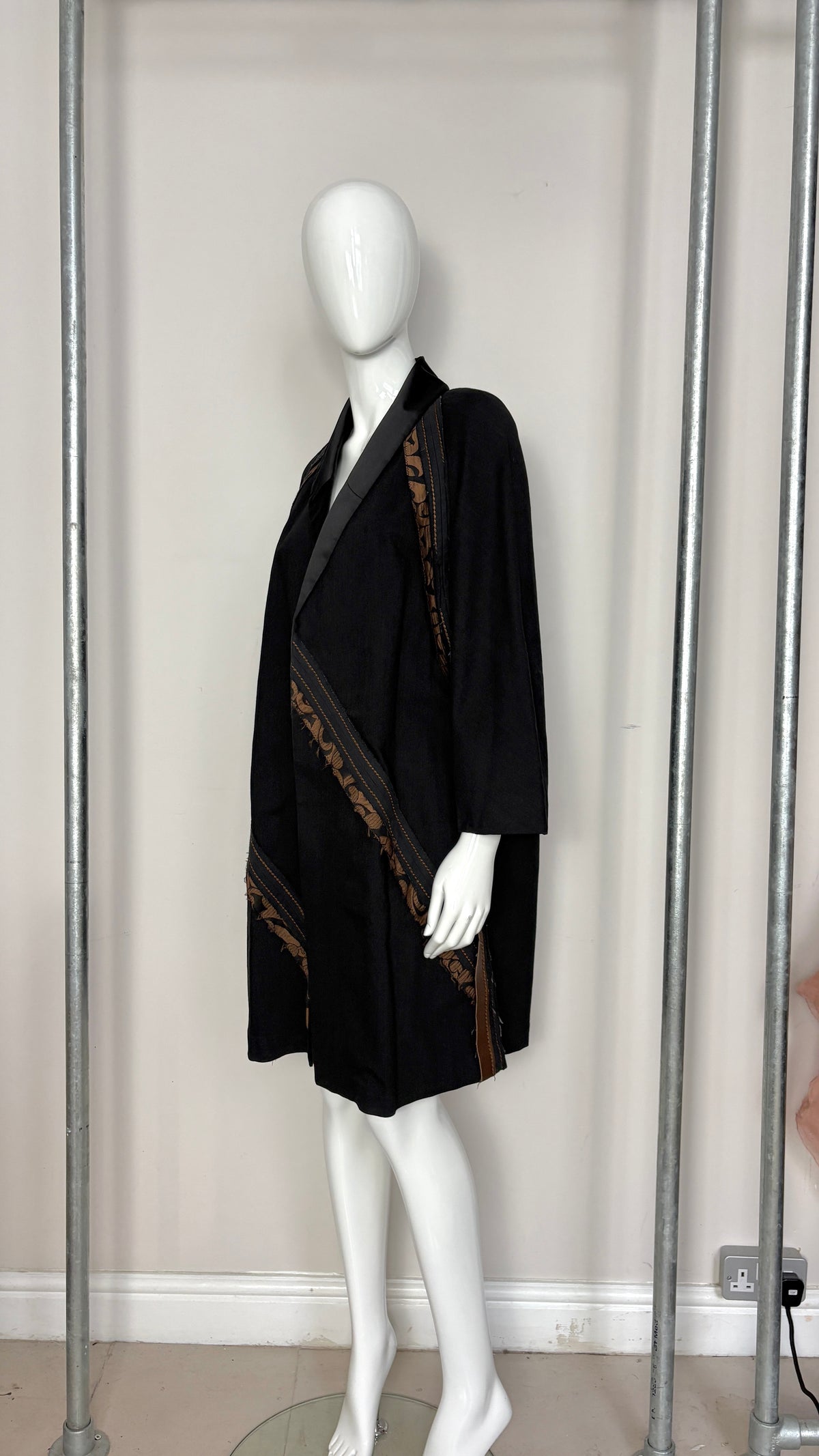 Prada S/S 2015 raw edge denim opera coat