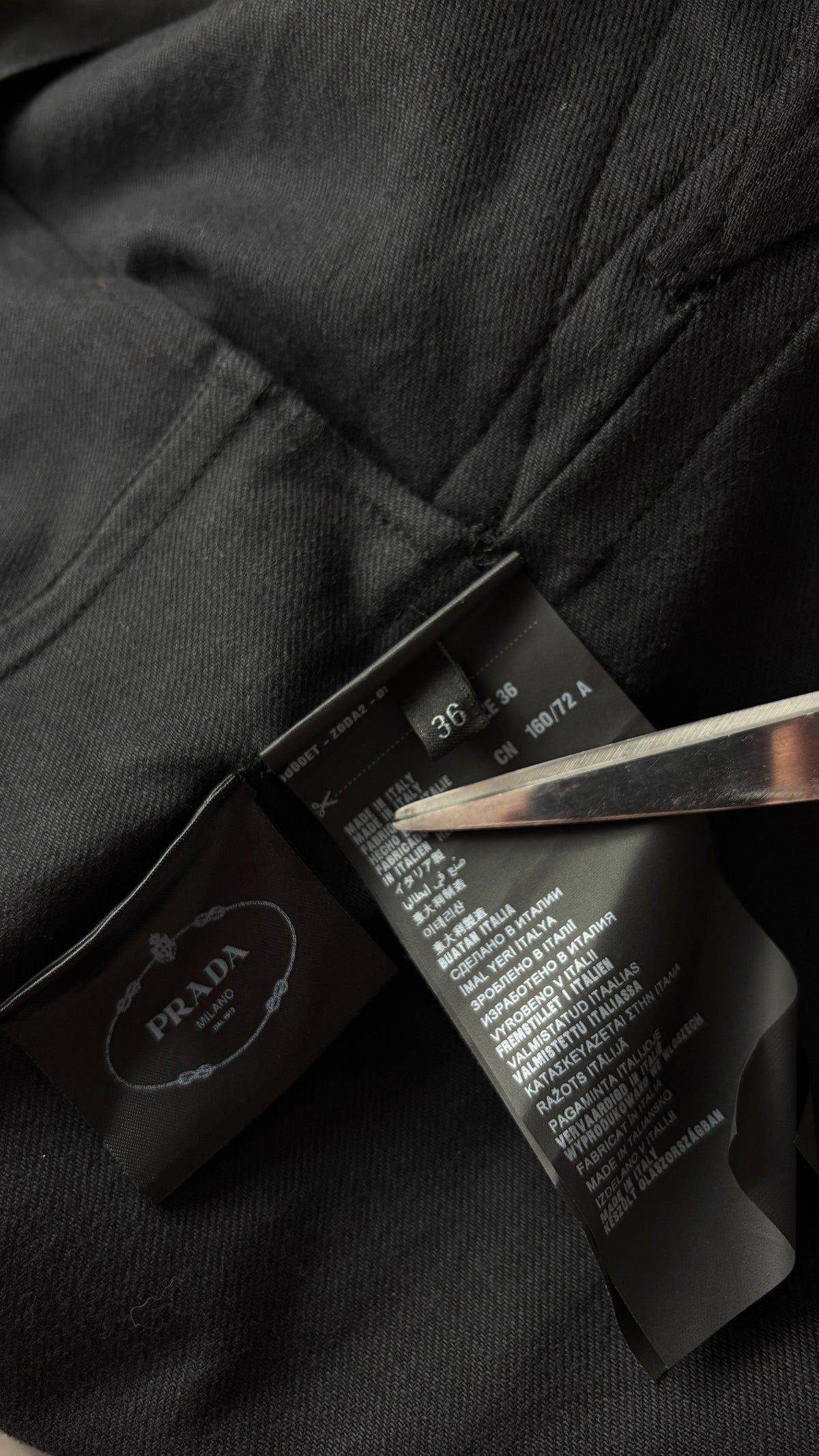 Prada S/S 2015 raw edge denim opera coat