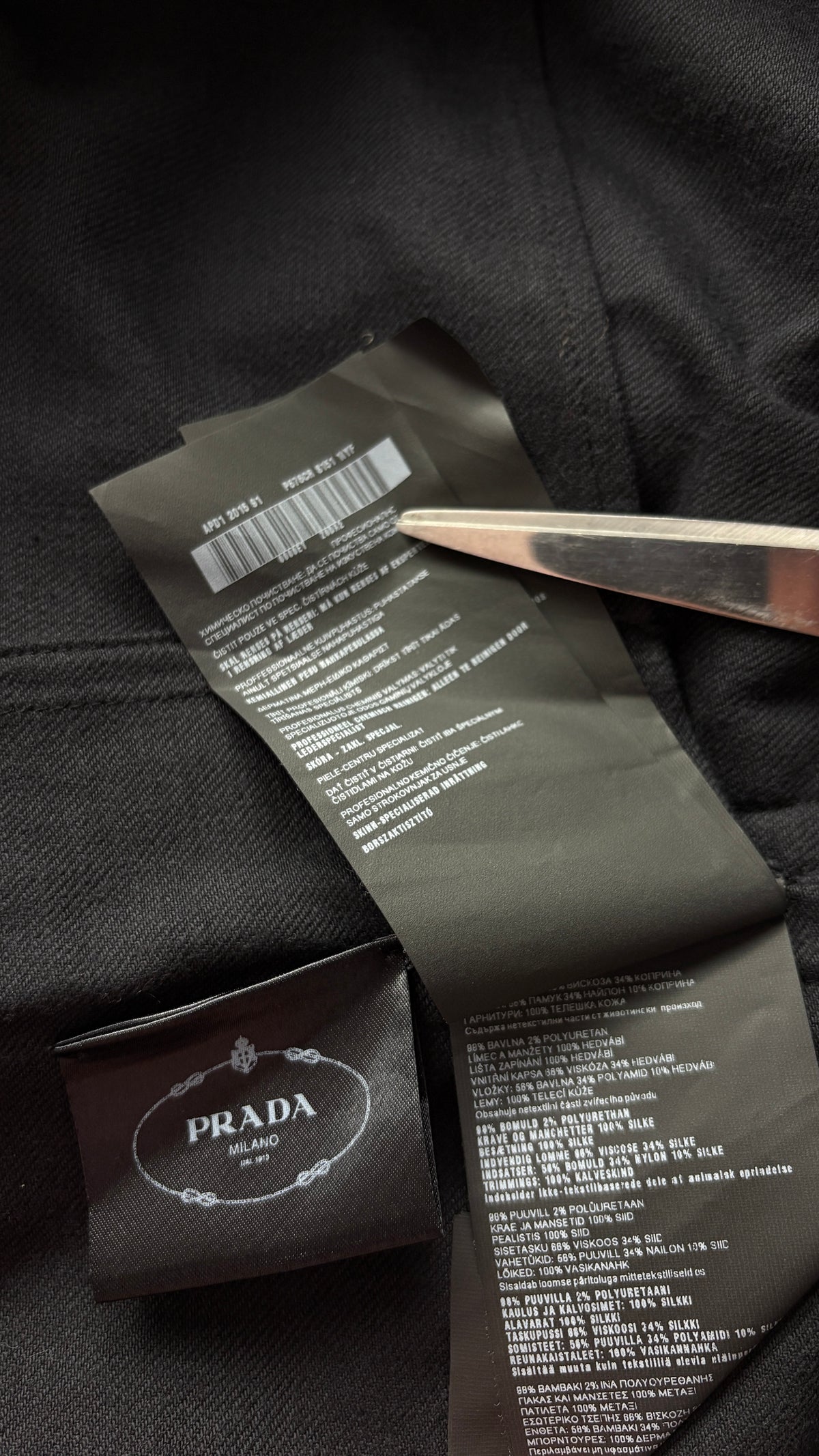 Prada S/S 2015 raw edge denim opera coat