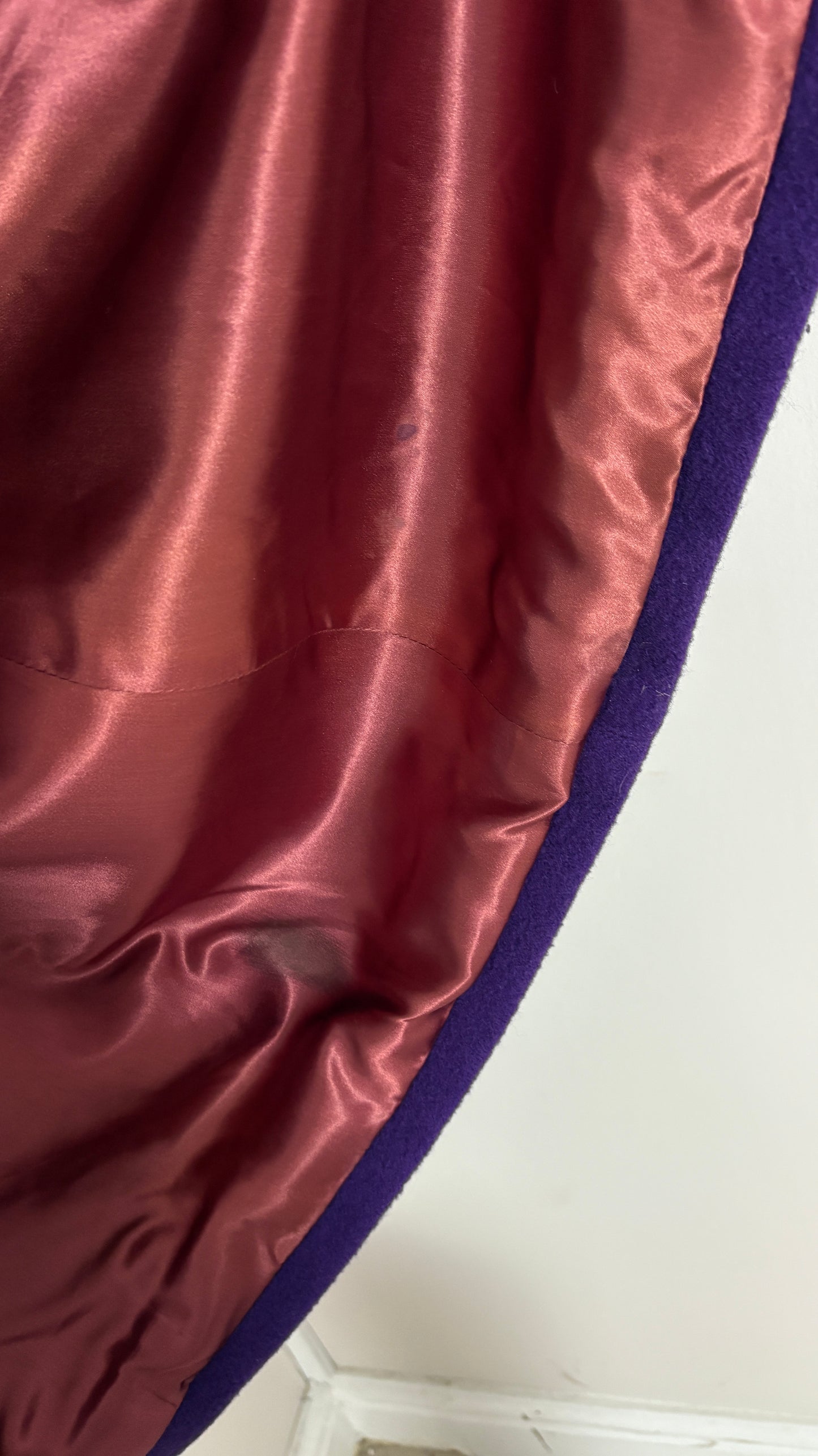 Yves Saint Laurent aubergine wool coat