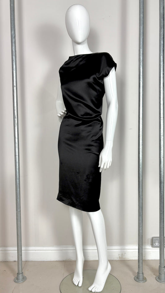 Alexander McQueen black silk bias dress