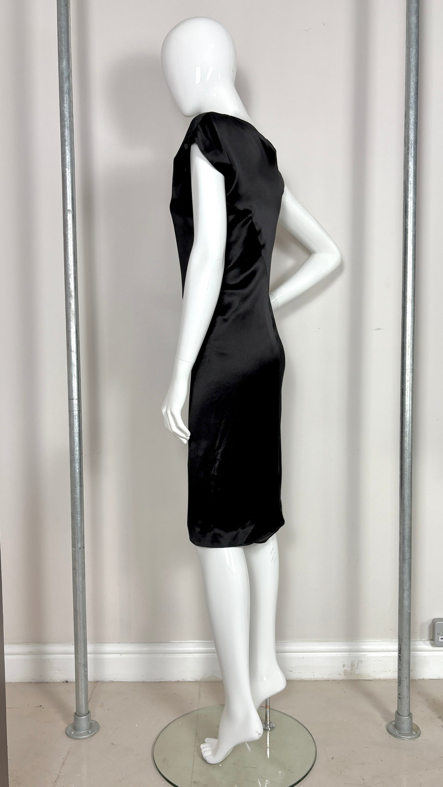 Alexander McQueen black silk bias dress