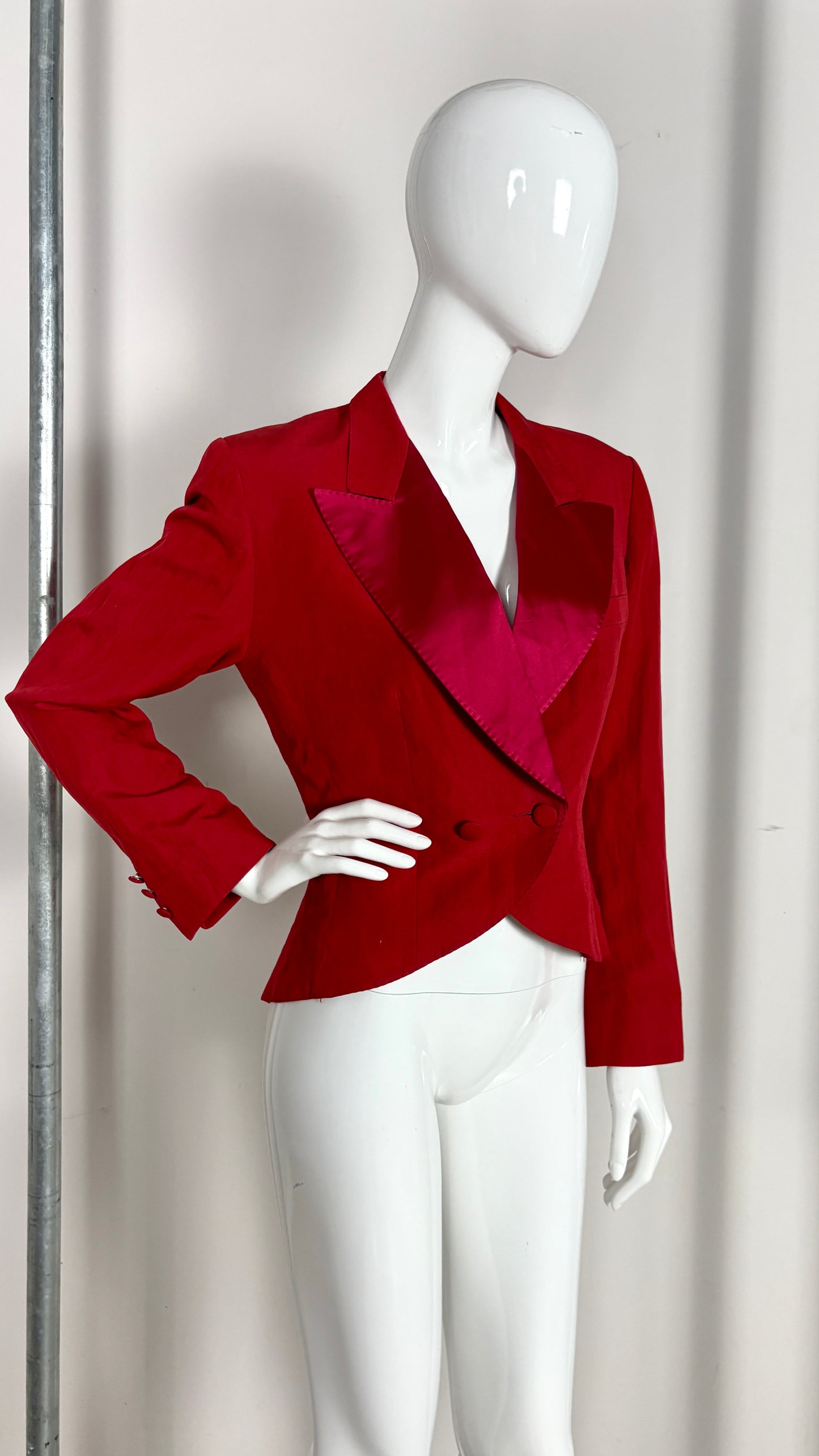 Kenzo maroon jacket with satin lapels