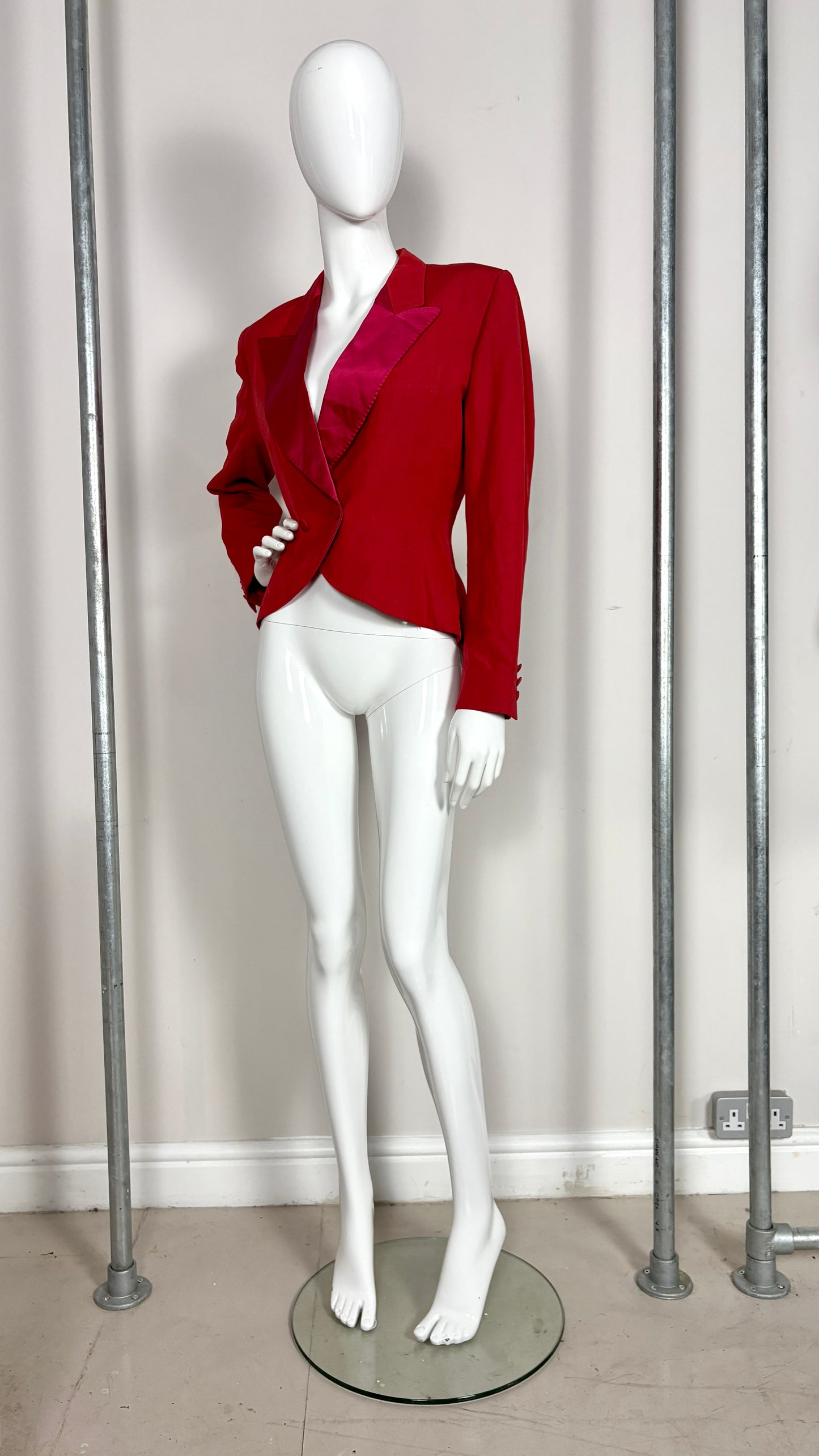 Kenzo maroon jacket with satin lapels