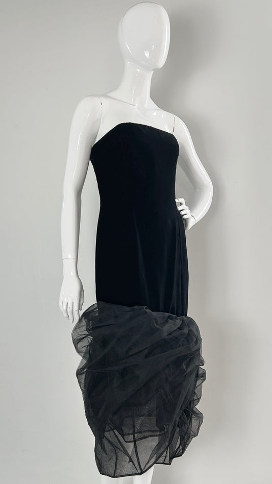 Karl Lagerfeld velvet dress with tulle puff ball