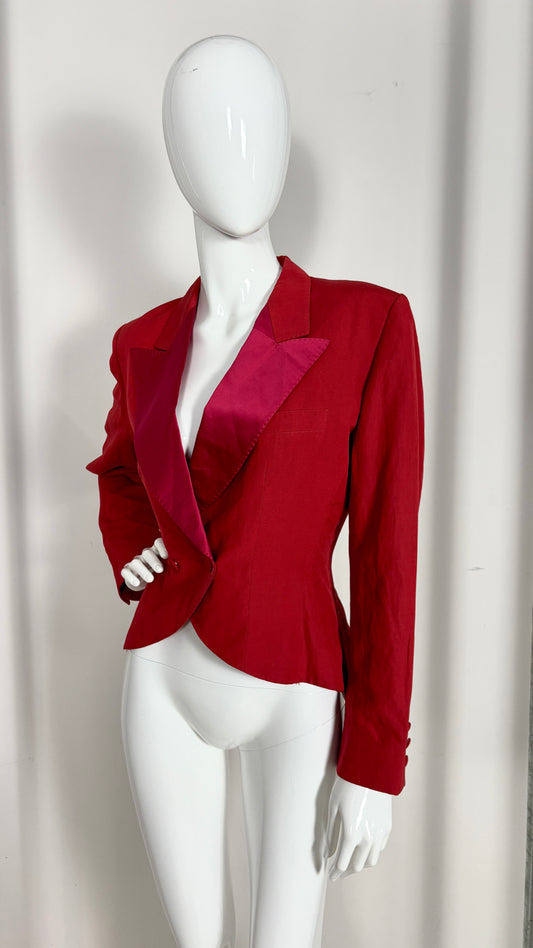 Kenzo maroon jacket with satin lapels