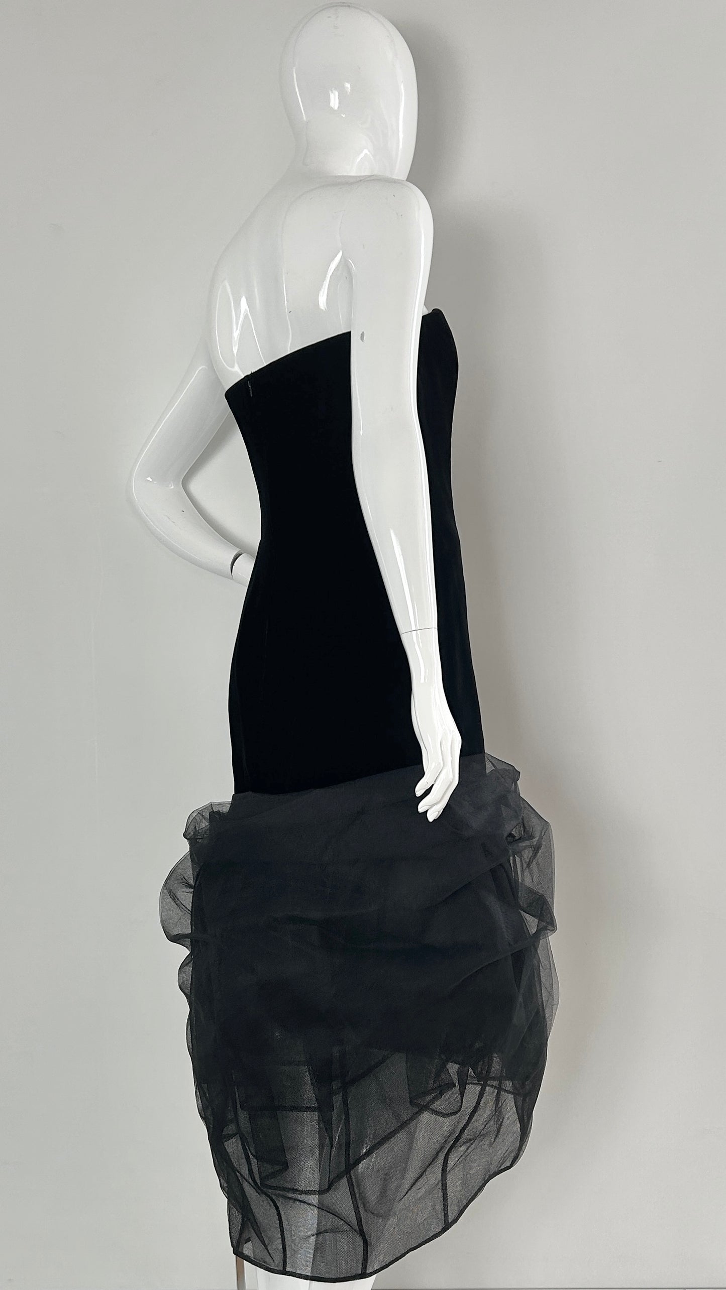 Karl Lagerfeld velvet dress with tulle puff ball