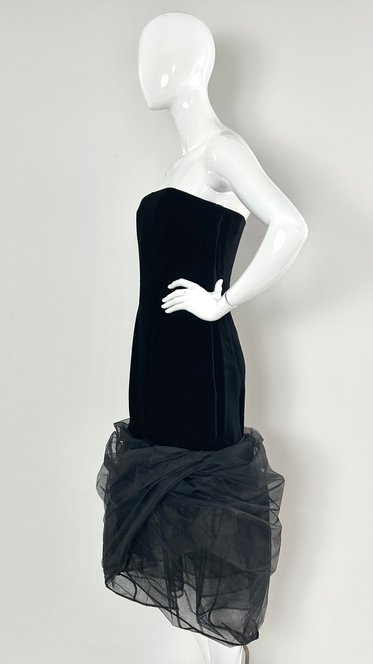 Karl Lagerfeld velvet dress with tulle puff ball