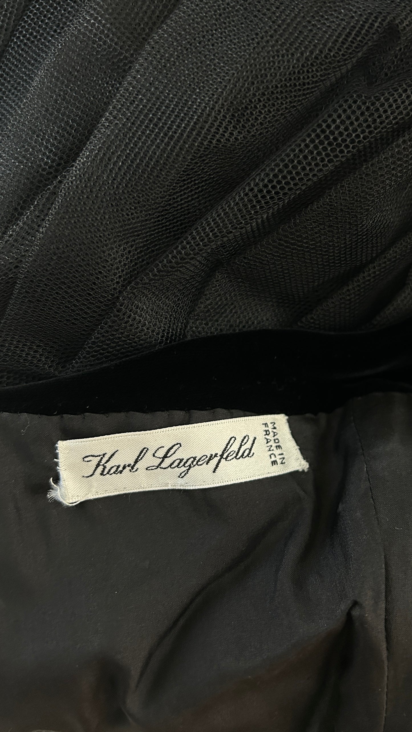 Karl Lagerfeld velvet dress with tulle puff ball