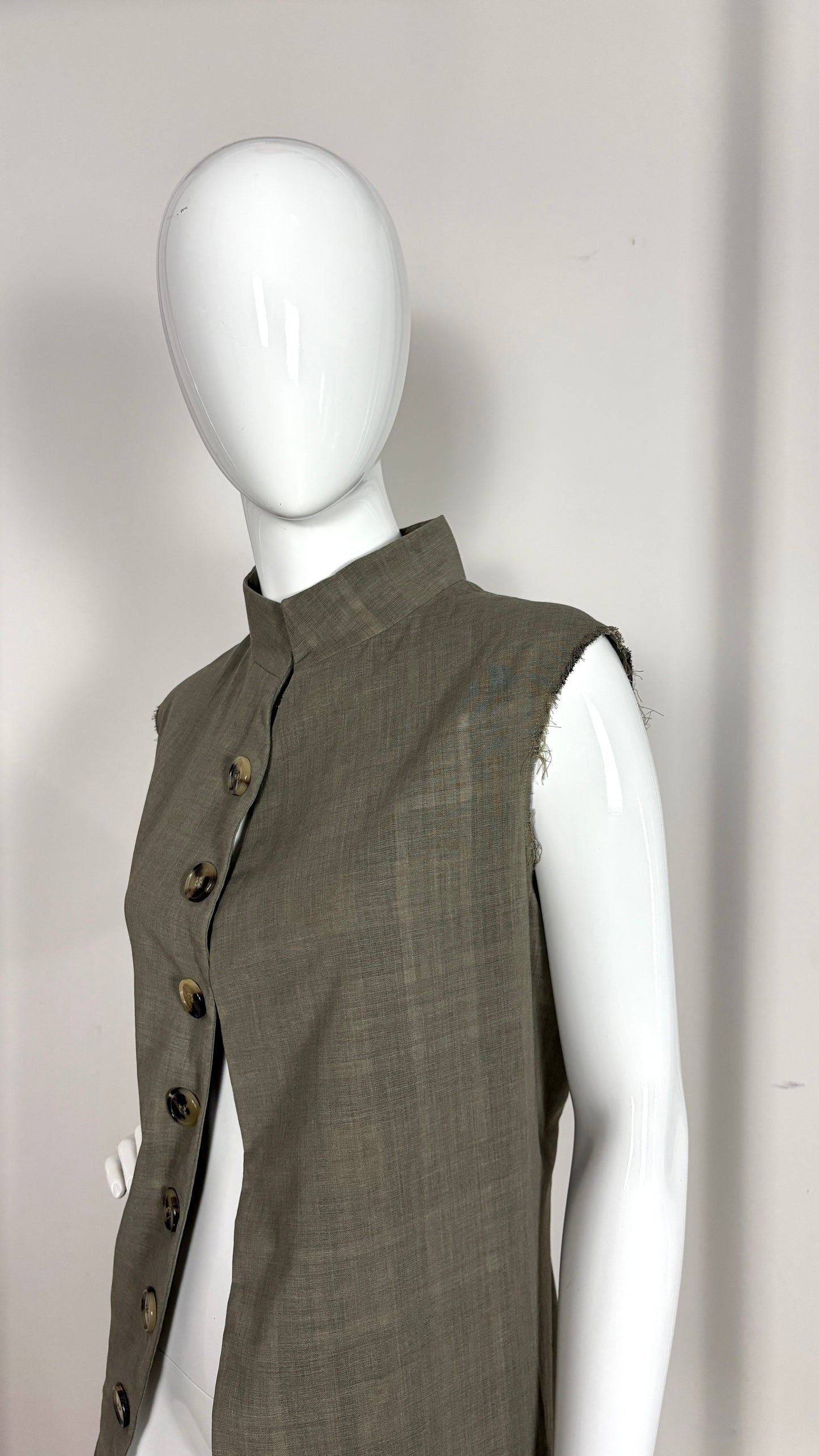 Margiela translucent plaid frock coat.