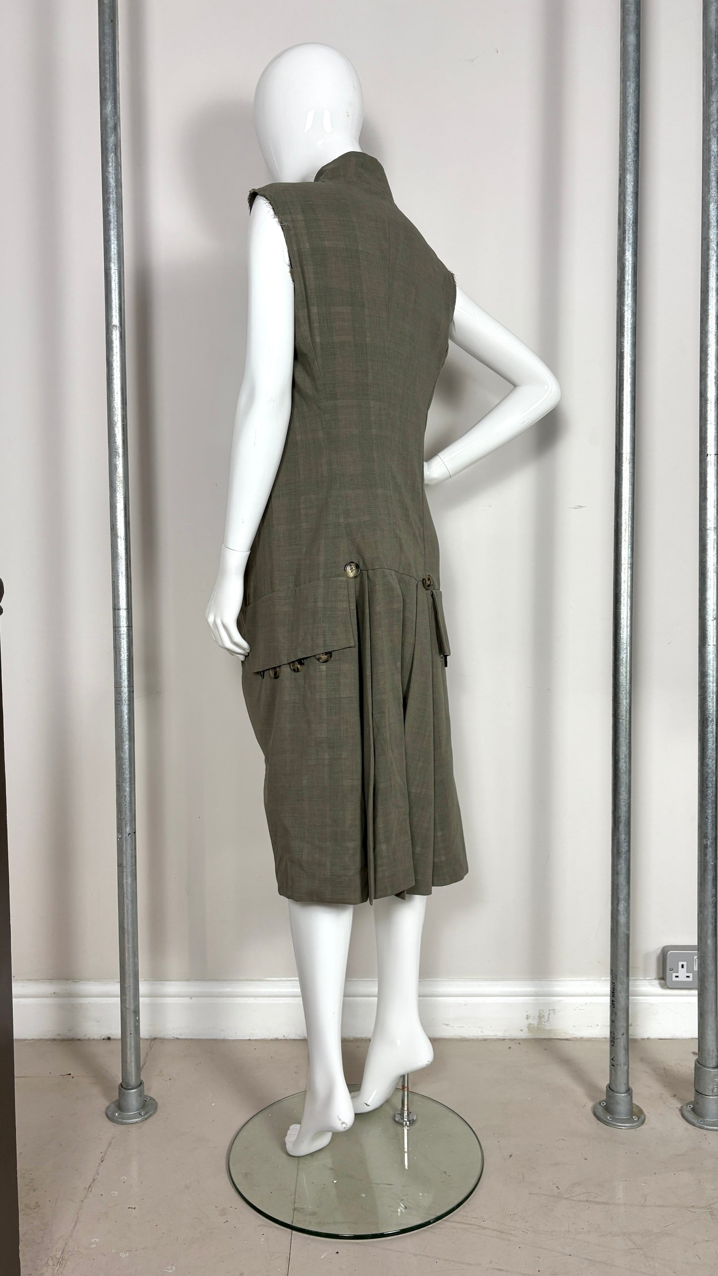 Margiela translucent plaid frock coat.