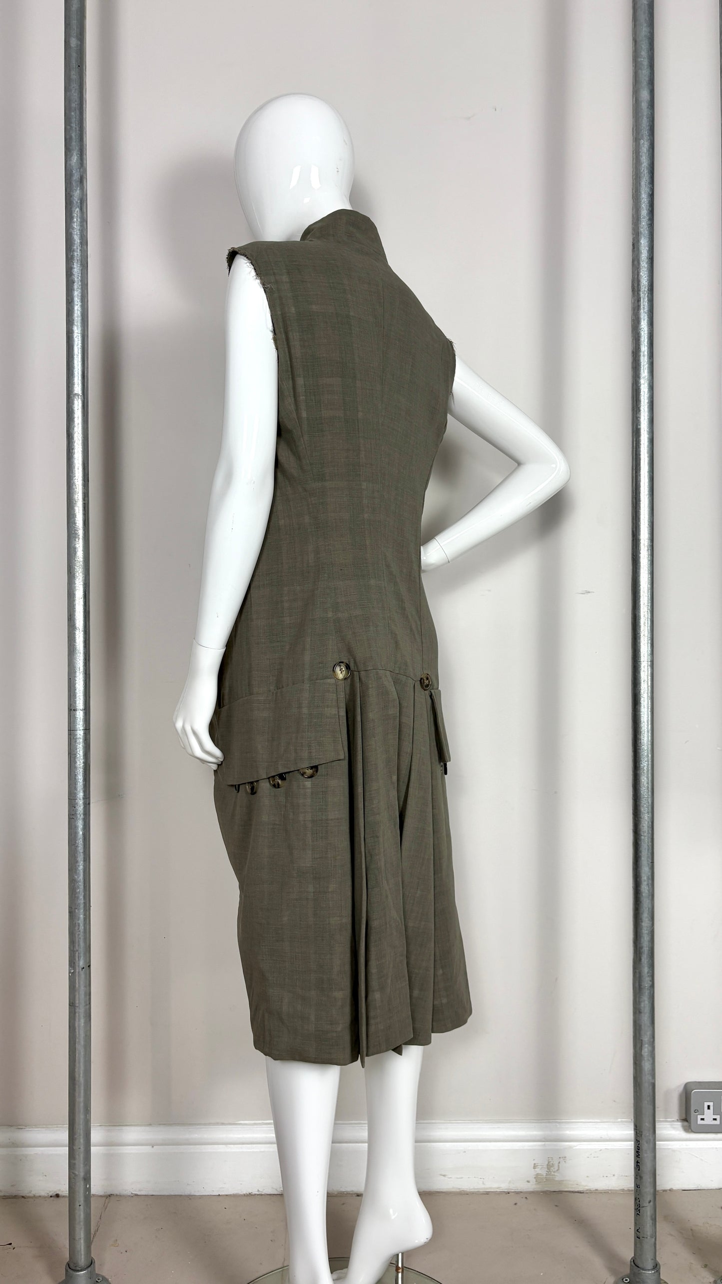 Margiela translucent plaid frock coat.