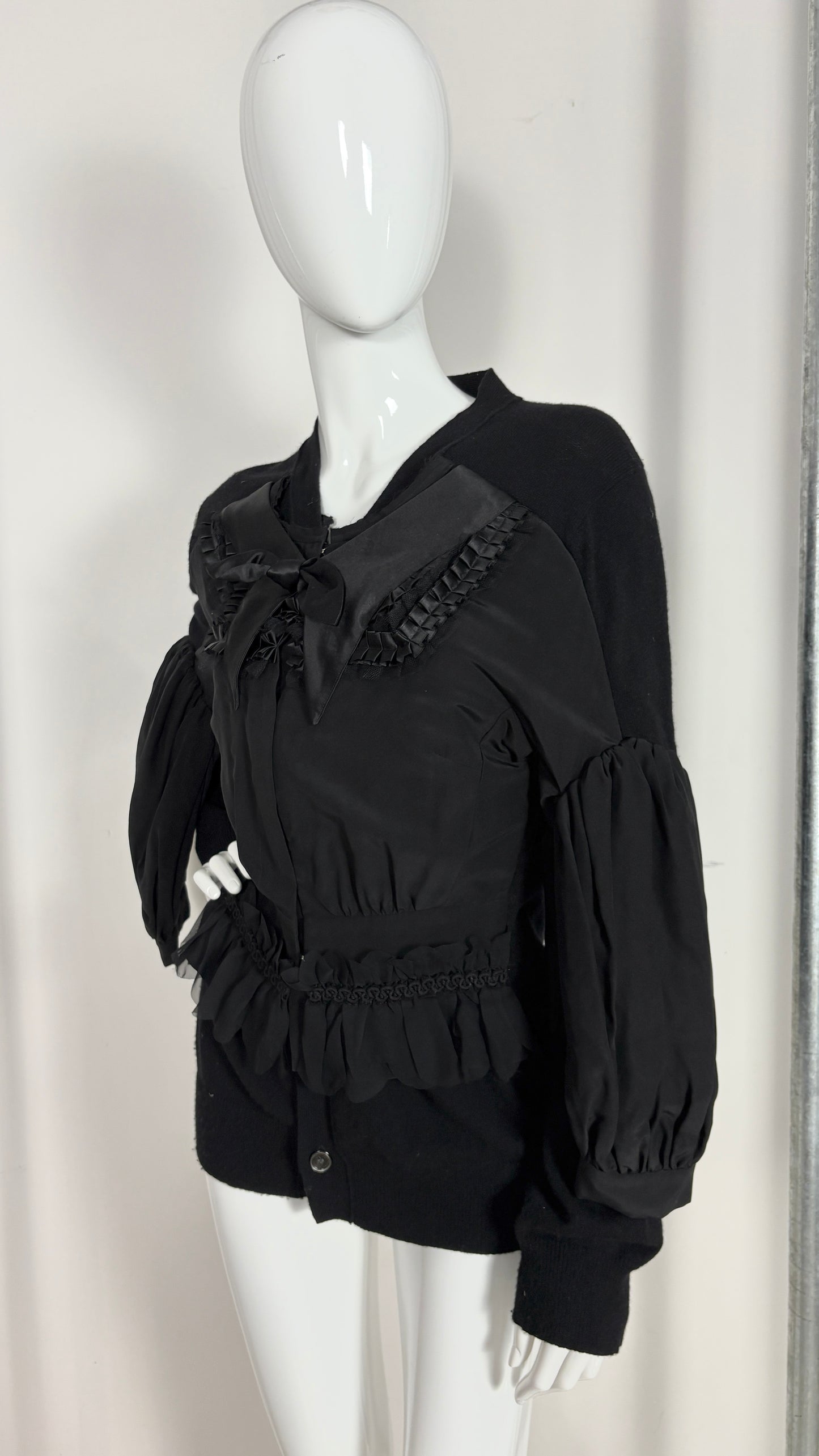 Comme des Garcons A/W 2006 trompe l'oeil corset style bow cardigan
