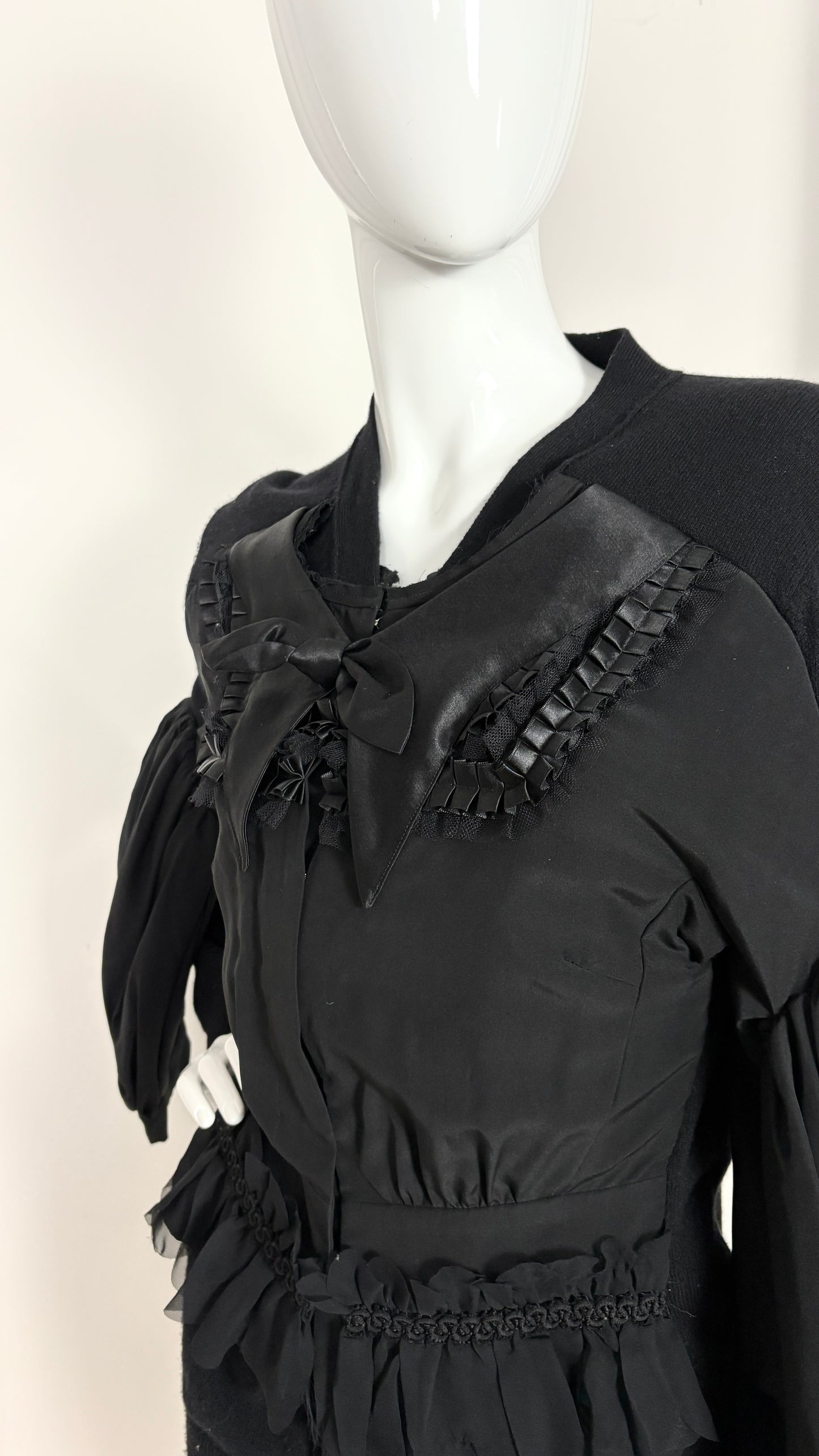 Comme des Garcons A/W 2006 trompe l'oeil corset style bow cardigan