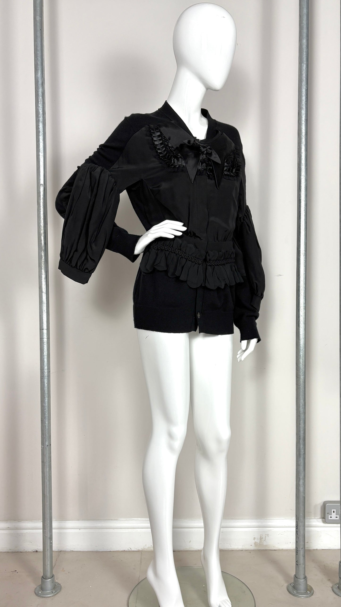 Comme des Garcons A/W 2006 trompe l'oeil corset style bow cardigan