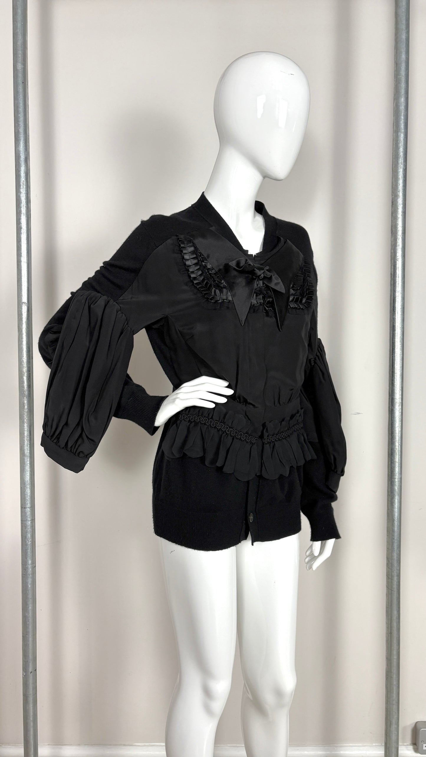 Comme des Garcons A/W 2006 trompe l'oeil corset style bow cardigan