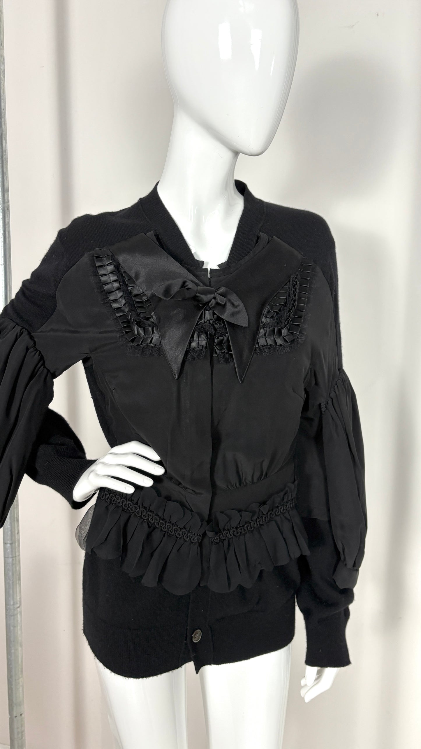 Comme des Garcons A/W 2006 trompe l'oeil corset style bow cardigan